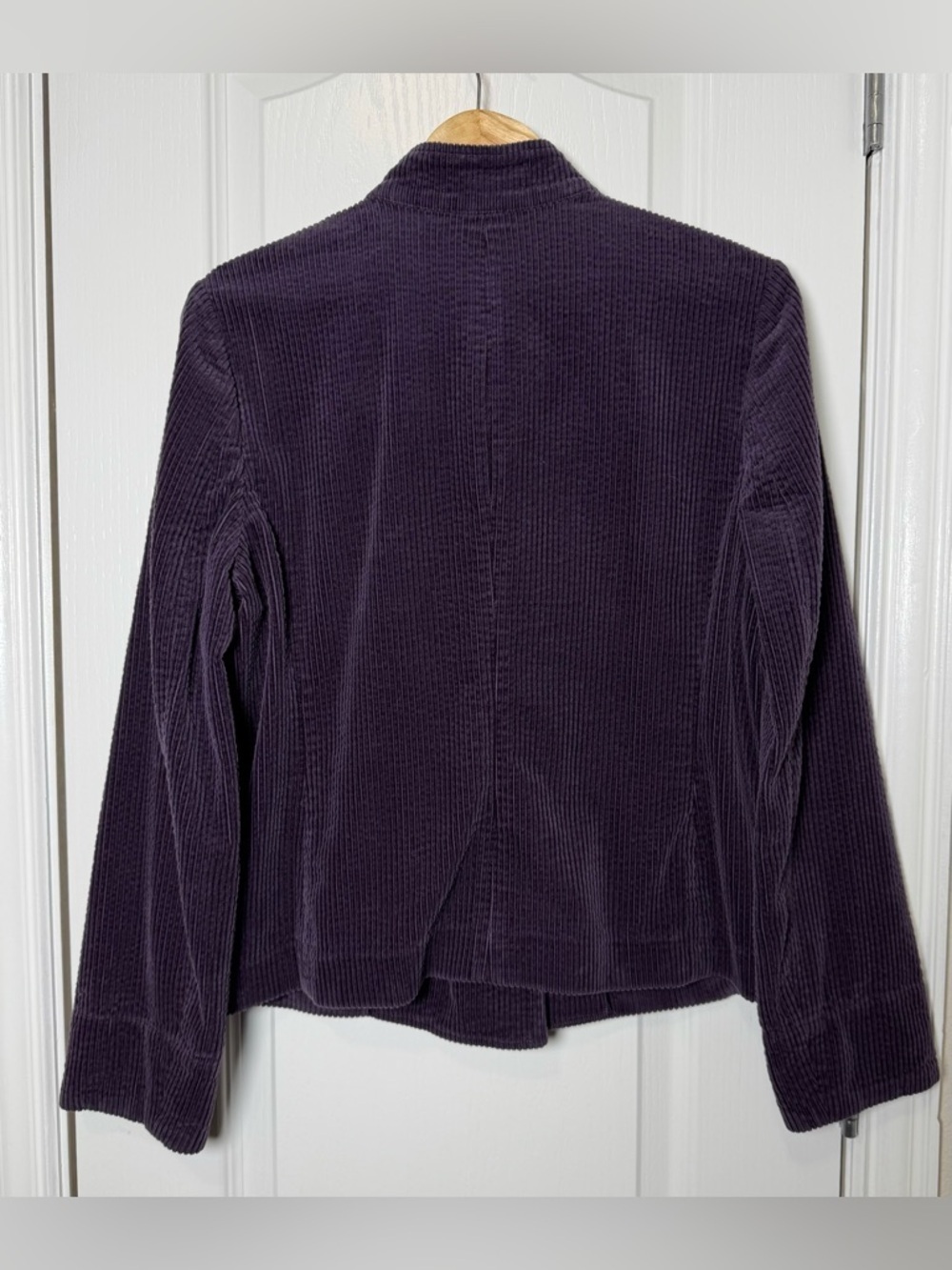 J. Jill Double-Breasted Corduroy Jacket Dark Purple Size Medium - Picture 3 of 6
